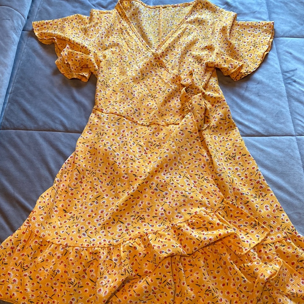 Yellow floral dress